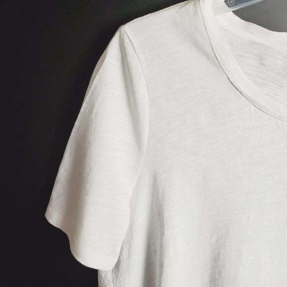 Ann Taylor LOFT Flowy High Low White Tee 100% Cotton Sz S - Picture 5 of 10